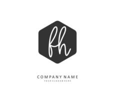 F H FH Initial letter handwriting and  signature logo. A concept handwriting initial logo with template element. vector