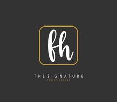 F H FH Initial letter handwriting and  signature logo. A concept handwriting initial logo with template element. vector