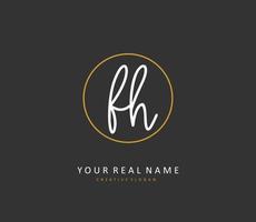 F H FH Initial letter handwriting and  signature logo. A concept handwriting initial logo with template element. vector