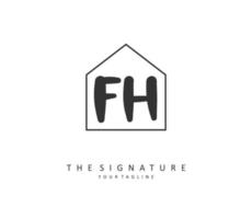 F H FH Initial letter handwriting and  signature logo. A concept handwriting initial logo with template element. vector