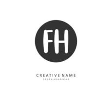 F H FH Initial letter handwriting and  signature logo. A concept handwriting initial logo with template element. vector