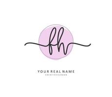 F H FH Initial letter handwriting and  signature logo. A concept handwriting initial logo with template element. vector