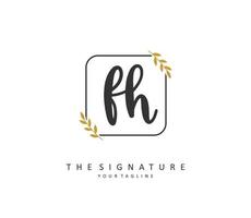 F H FH Initial letter handwriting and  signature logo. A concept handwriting initial logo with template element. vector