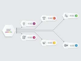 horizontal steps timeline infographic element report background vector