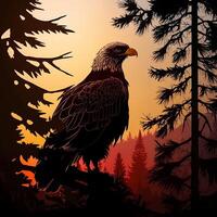 eagle silhouette AI Generated photo