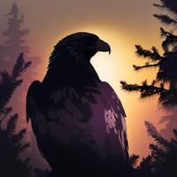 eagle silhouette AI Generated photo