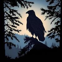 eagle silhouette AI Generated photo