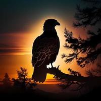 eagle silhouette AI Generated photo