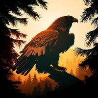 eagle silhouette AI Generated photo