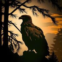 eagle silhouette AI Generated photo