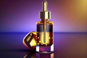 Cosmetic serum Oil drop on Saggy skin cell, Skin Repair, moisturizer, collagen serum, advertising background photo