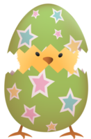 polluelo en roto Pascua de Resurrección huevo con estrella png