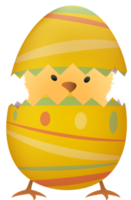 Chick in broken Easter egg with line png