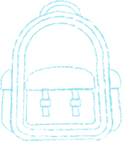 Blue backpack chalk line art png