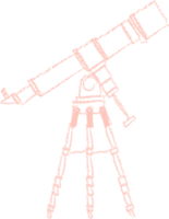 Pink telescope chalk line art png