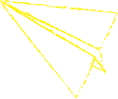 Yellow paper plane chalk line art png