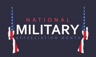 National Military Appreciation Month is observed each year in May. Template for background, banner, card, poster. vector