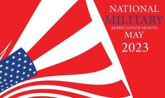 nacional militar apreciación mes es observado cada año en mayo. modelo para fondo, bandera, tarjeta, póster. vector