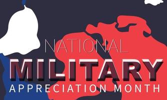 National Military Appreciation Month is observed each year in May. Template for background, banner, card, poster. vector