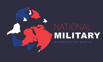 National Military Appreciation Month is observed each year in May. Template for background, banner, card, poster. vector