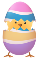 polluelo en roto Pascua de Resurrección huevo con raya png