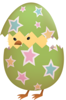 Chick in broken Easter egg with star png