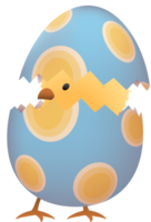 Chick in broken Easter egg with oval png