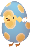 Chick in broken Easter egg with oval png