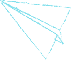 Blue paper plane chalk line art png