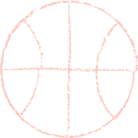 rosa basketboll krita linje konst png