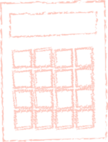 Pink calculator chalk line art png