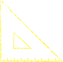 Yellow set square chalk line art png