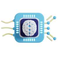 ai cérebro circuitos 3d artificial inteligência ícone png