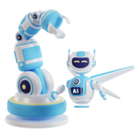 ai con robot con brazo 3d artificial inteligencia icono png