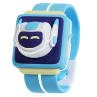 ai robot inteligente reloj 3d artificial inteligencia icono png