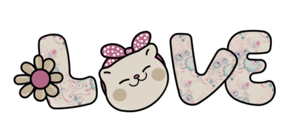 love cats flower cats Bow Headband png