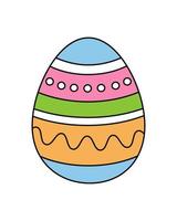 Easter egg with colored ornament. vector