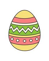 Easter egg painted in different colors. vector