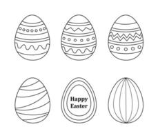 Black and White Easter Egg Collection Set. vector