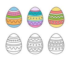 Set of Easter Eggs for Coloring. vector