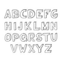 alphabet hand drawn sketch set vector doodle, letters, font handwriting