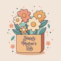 Mothers Day Greeting card flower bouquet vector