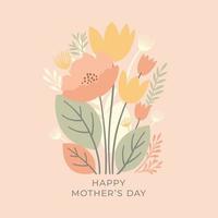 Mothers Day Greeting card flower bouquet vector