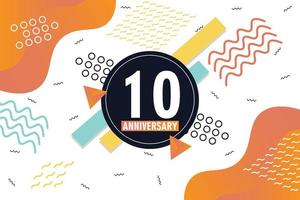 th anniversary celebration logotype with colorful abstract background design with geometrical shapes vector design