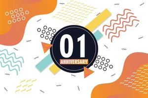 th anniversary celebration logotype with colorful abstract background design with geometrical shapes vector design