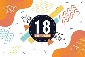 th anniversary celebration logotype with colorful abstract background design with geometrical shapes vector design