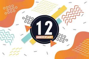 th anniversary celebration logotype with colorful abstract background design with geometrical shapes vector design