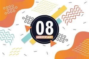 th anniversary celebration logotype with colorful abstract background design with geometrical shapes vector design