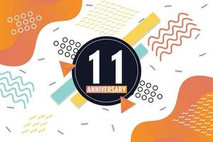 th anniversary celebration logotype with colorful abstract background design with geometrical shapes vector design