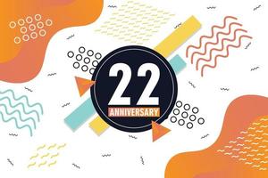 th anniversary celebration logotype with colorful abstract background design with geometrical shapes vector design